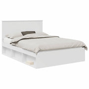Letto matrimoniale | Letto per adulti | Struttura del letto Bianco 140 x 200 cm Pino massello