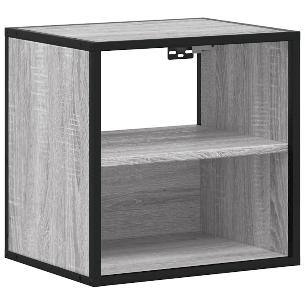 Comodino | Armadio da Notte | Mobiletto da notte a Muro Grigio Sonoma 40x31x39,5 cm