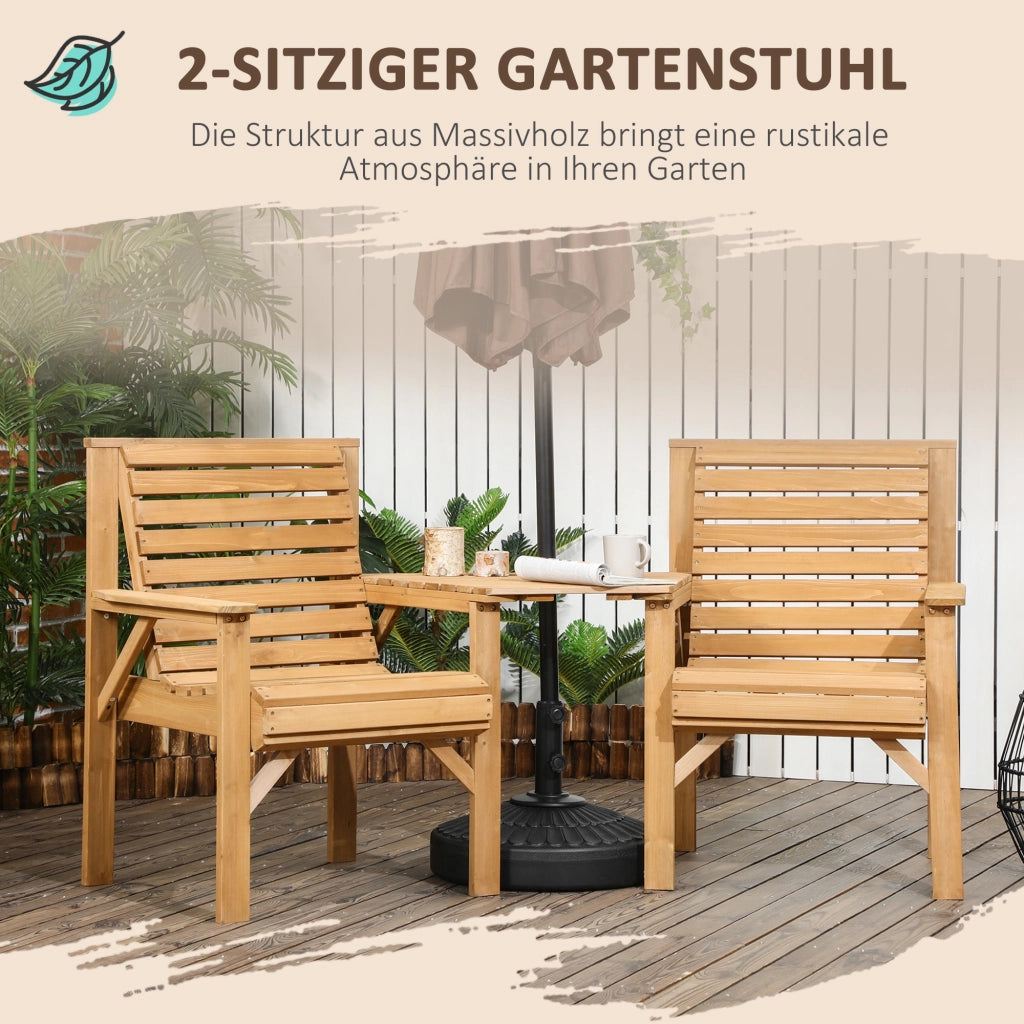 Set Bistrot 3 Pezzi Legno ¨C zephmum ¨C Marrone 90x90xH74