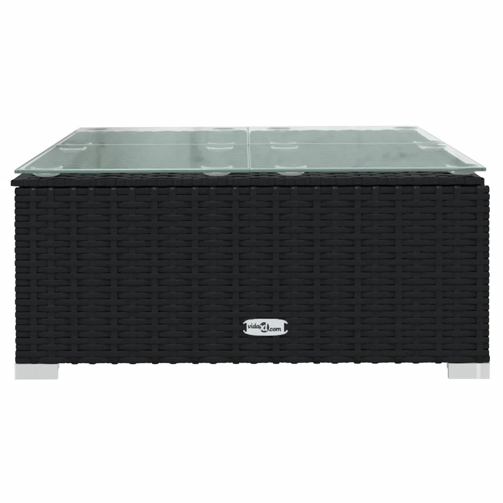 Set Divani da Giardino 7 pz con Cuscini in Polyrattan Nero 3101719