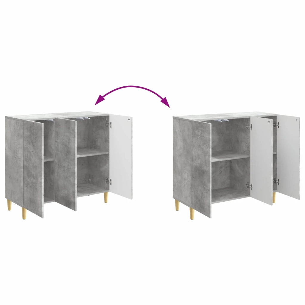 Credenza | Madia | Buffet da pranzo | Armadio da pranzo Grigio Cemento 89 x 34,5 x 80 cm Legno ingegnerizzato