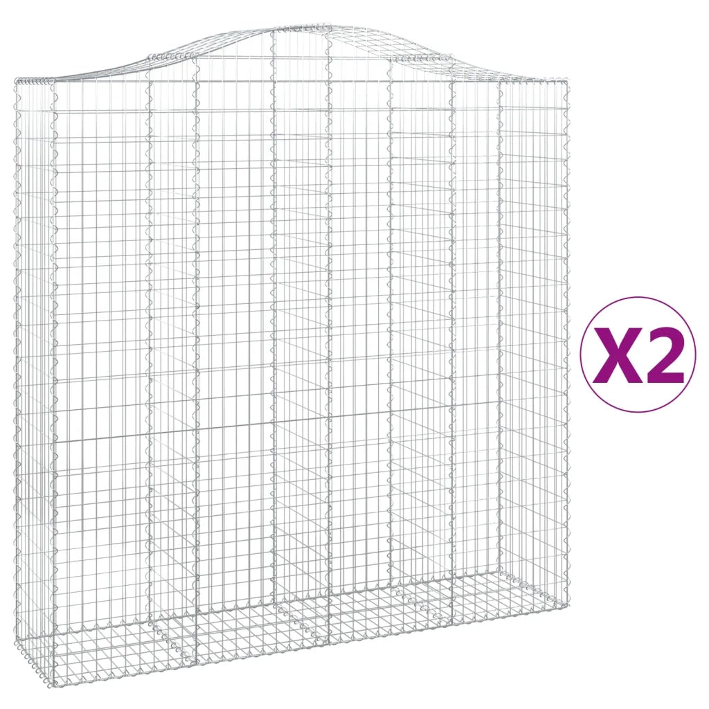 Cesti Gabbioni ad Arco 2 pz 200x50x200/220 cm Ferro Zincatocod mxl 123933