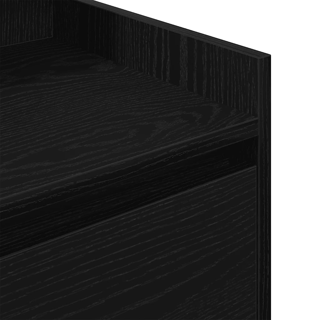 Comodini con 2 Cassetti 2 pz Rovere Nero 38x34x80 cm