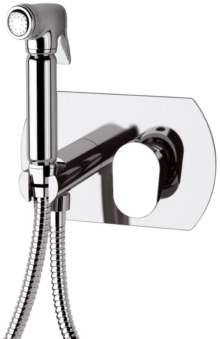 Miscelatore incasso per shut-off con doccetta shut-off, supporto doccia-presa acqua e flessibile doccia.