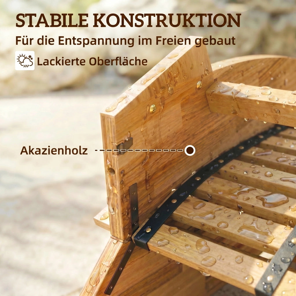 Lettino prendisole pieghevole ¨C Xylo ¨C legno acacia ergonomico S-form 60x156x77 cm