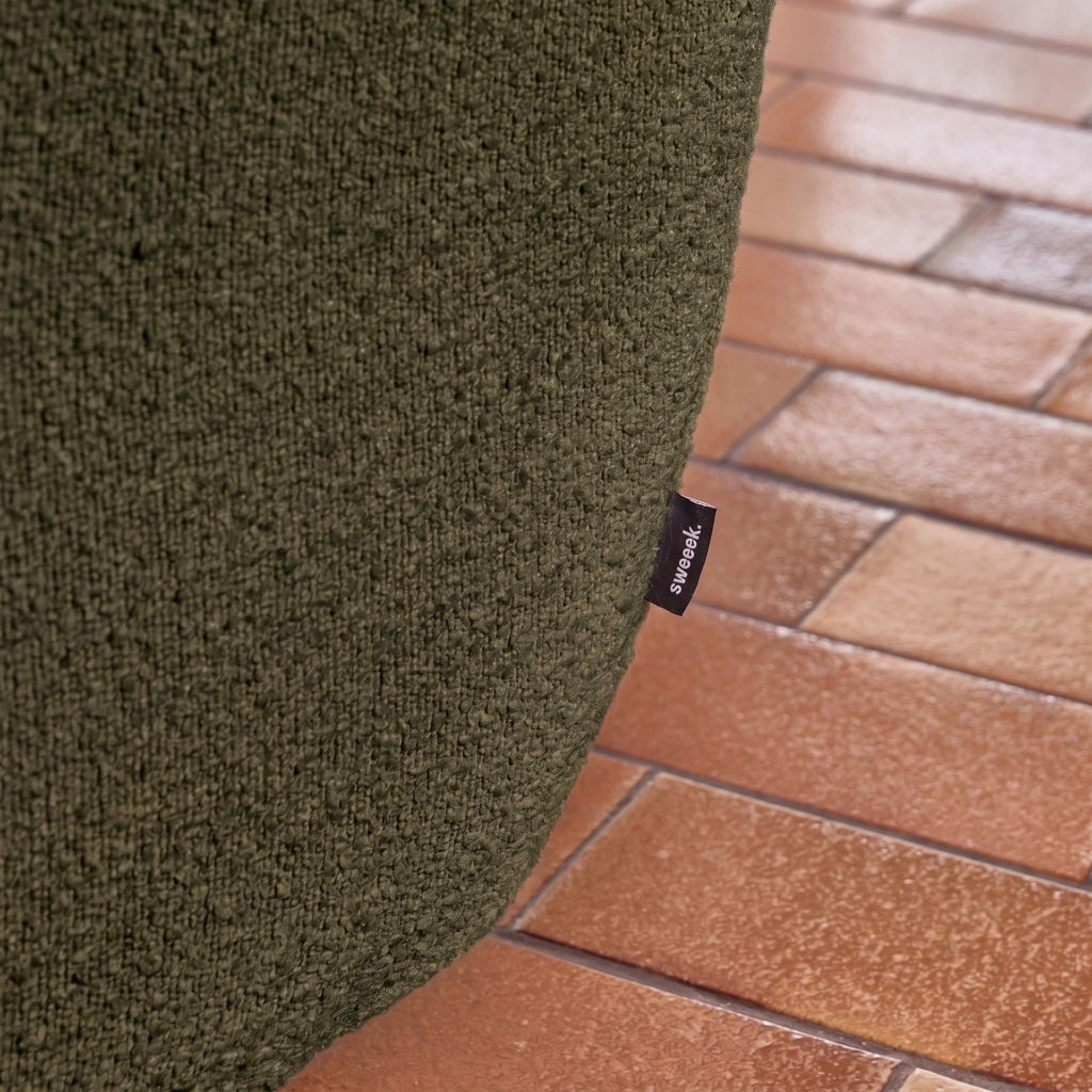 Poltrona bouclé testurizzata, 2 posti, verde kaki