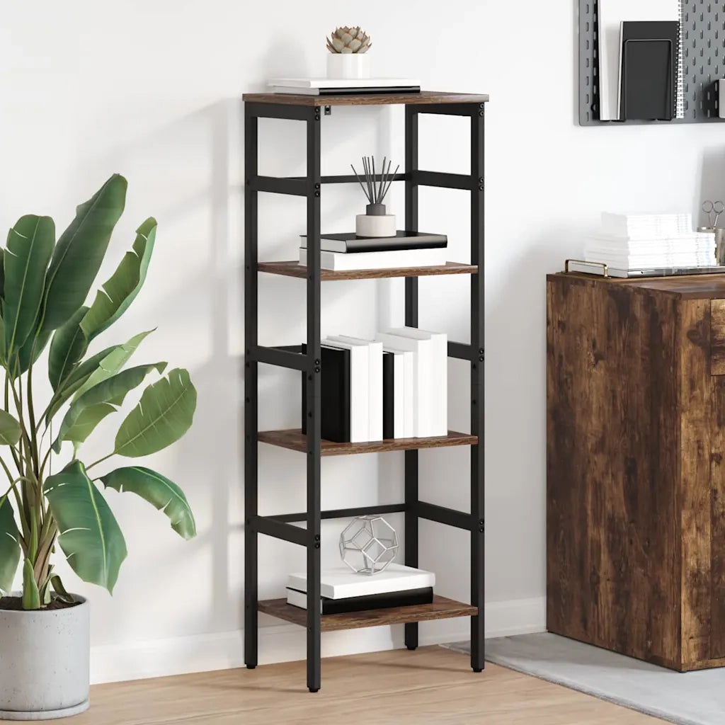Libreria-Scaffale per Libri-Mobile di Stoccaggio Rovere fum¨¦ 40 x 29,5 x 115 cm Legno multistrato
