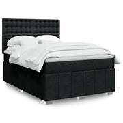 Giroletto a Molle con Materasso Nero 140x200 cm in Tessuto