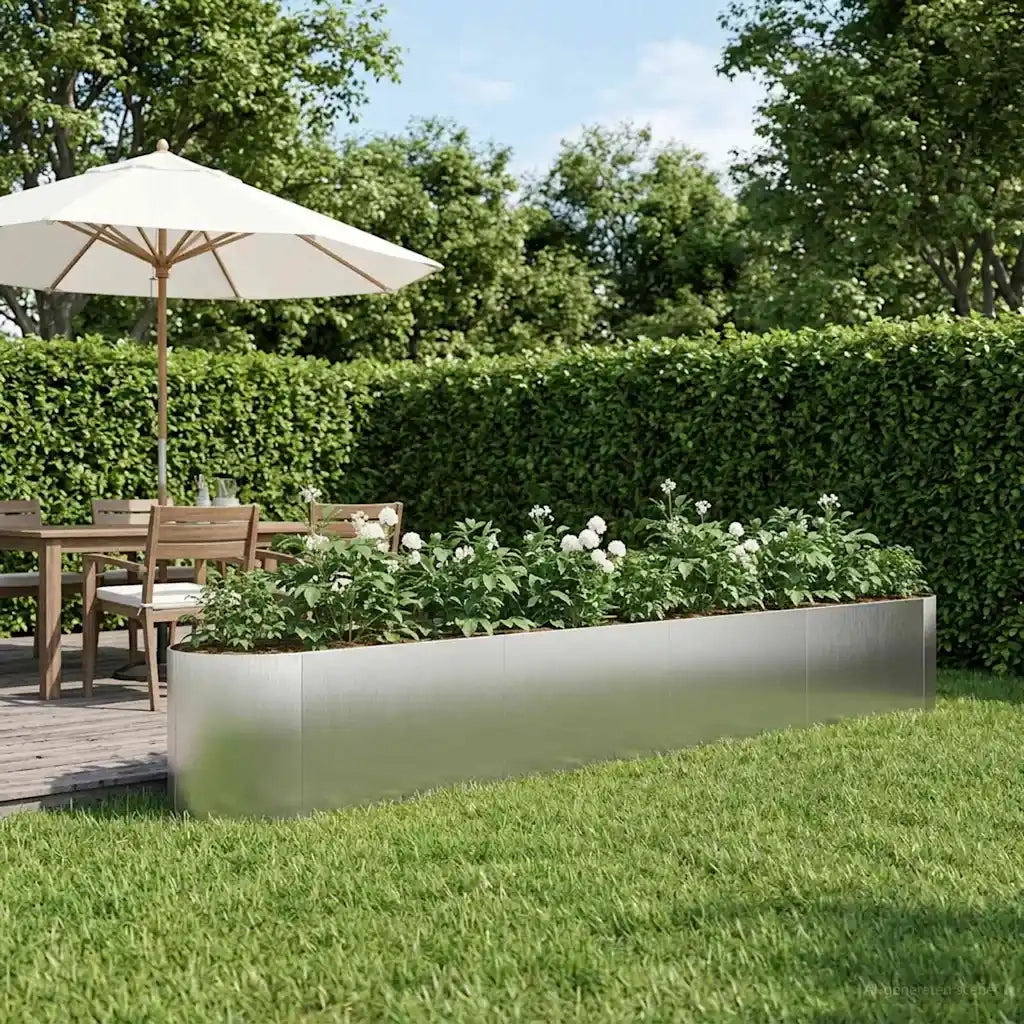 Letto rialzato da giardino Acciaio Inox 380 x 40 x 40 cm 8011737