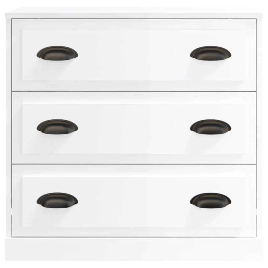 Buffet credenza cassettiera armadio mobile contenitore organizer per cucina soggiorno salotti set da 2 legno ingegnerizzato lucido bianco 02_0036719