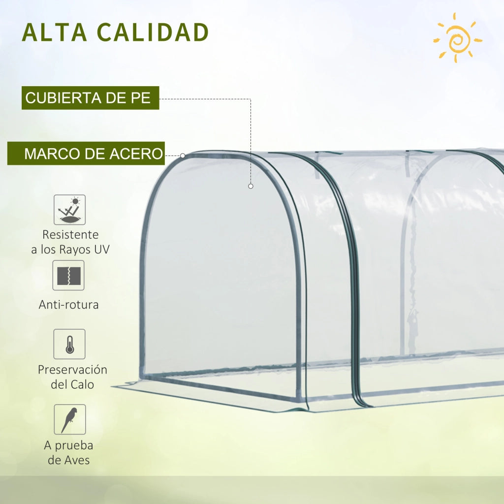 Serra da Giardino ¨C zephmum ¨C 350x100x80 cm 3 Porte A Rullo Acciaio Trasparente