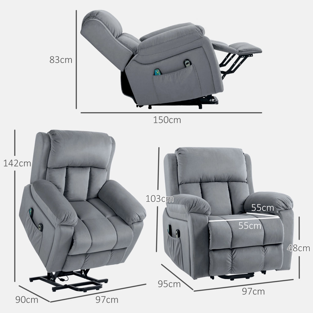 Poltrona massaggiante elettrica reclinabile ¨C Minimal ¨C tessuto grigio