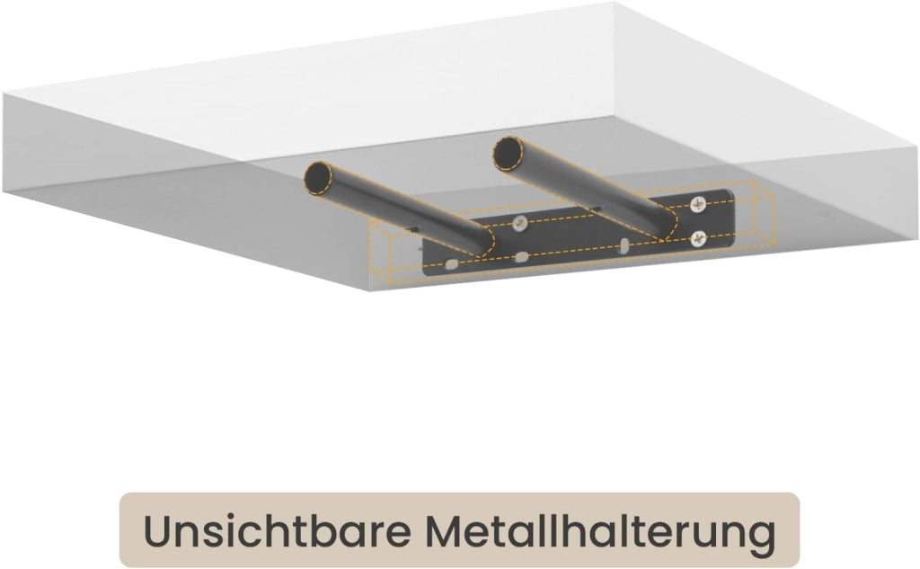 WOLTU Set di 6 mensole da parete, mensole a muro, scaffali per decorazioni, ripiani a muro in legno MDF, mensola a parete bianca, 25x22,9x3,8 cm, RG9365ws-6