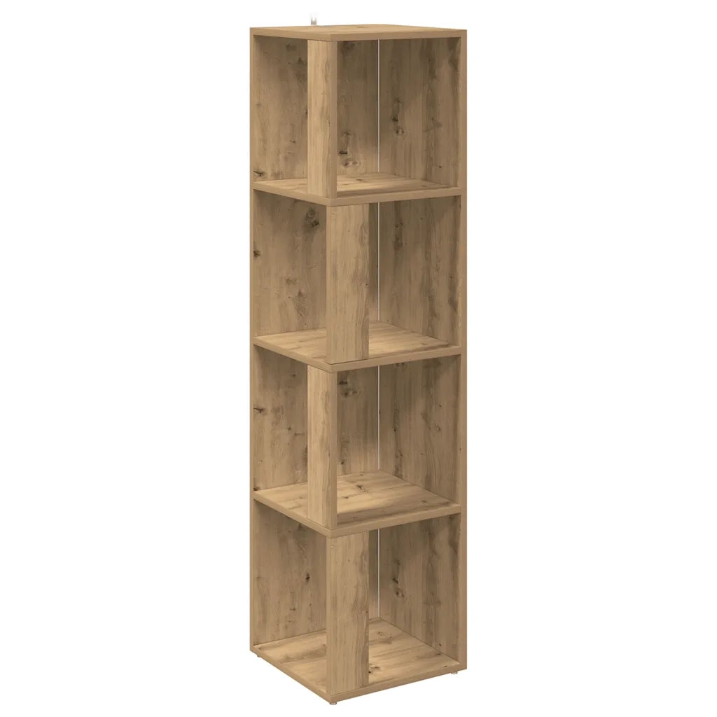 Scaffale Angolare Rovere Artigianale 33x33x132 cm in Truciolato 856723