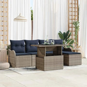 Set Divano da Giardino 6 pz Grigio polyrattan 3348451