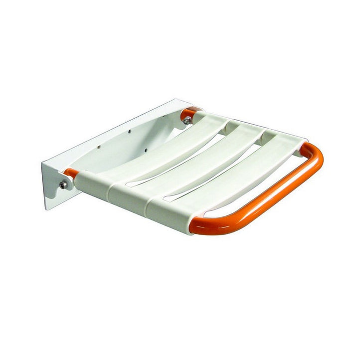 Sedile per doccia ribaltaltabile inox lucido/arancio