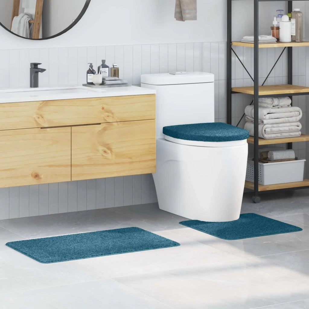 Set di tappetini antiscivolo per il bagno 3 pcs Blu PP 4019873