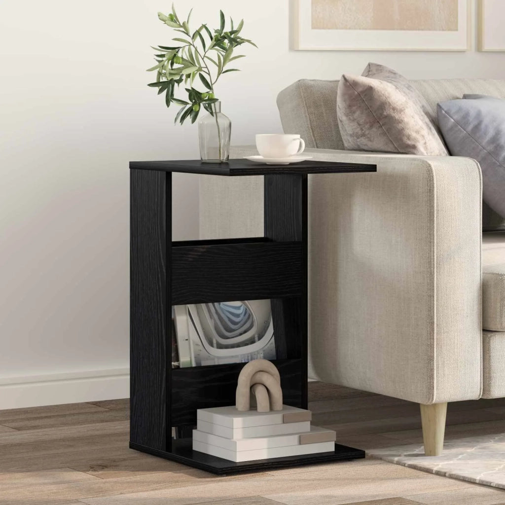 Tavolo laterale Rovere Nero 40 x 35 x 60,5 cm Legno multistrato