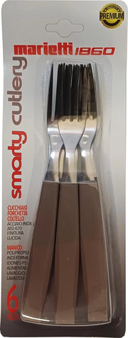 Set 6 Pezzi Forchette da Tavola Smarty Tortora Marietti