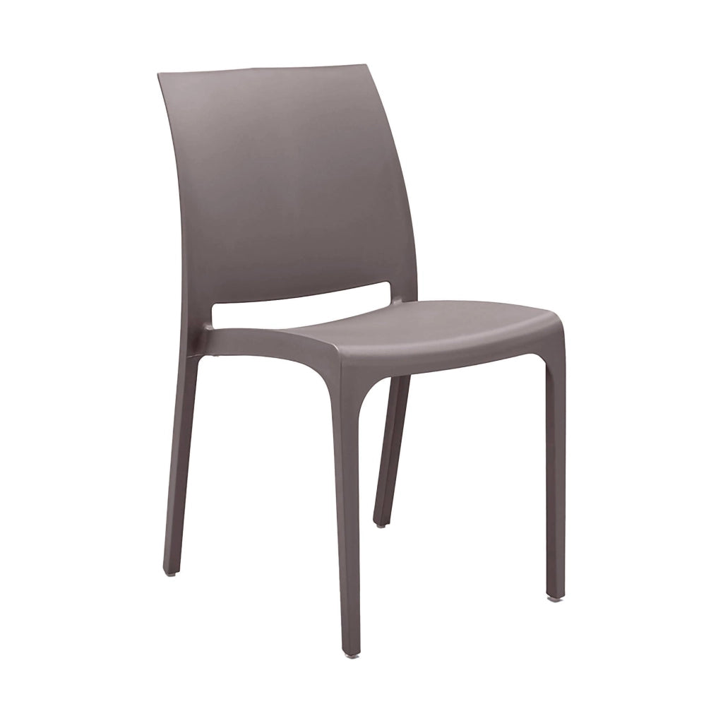 Sedia da esterno Camo, Seggiola da giardino, Seduta outdoor multiuso, Panchina da giardino, Made in Italy, 54x46 h80 cm, Tortora