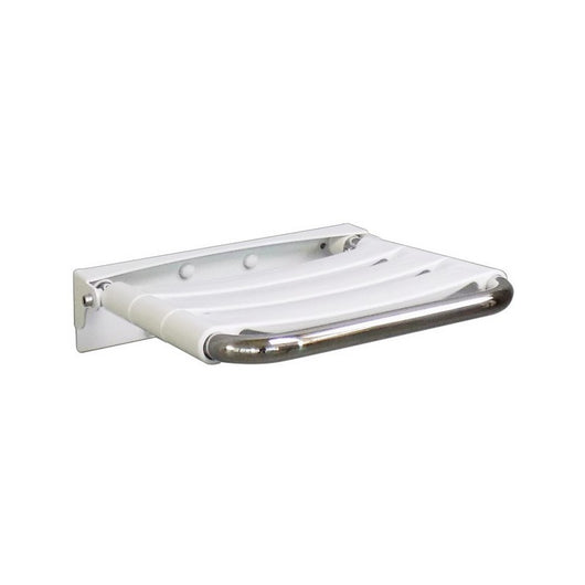 Seggiolino per doccia ribaltabile inox lucido seduta con doghe