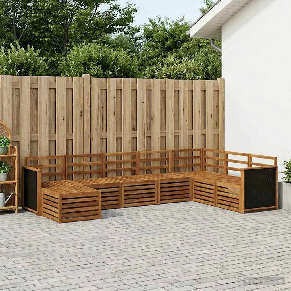 Set di divani da esterno 6 pz Naturale Legno di Acacia Massello 3384700