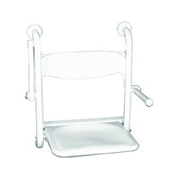 Sedile doccia ribaltabile con braccioli inox