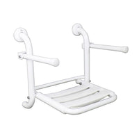 Seggiolino ribaltabile inox con braccioli reclinabili e doghe