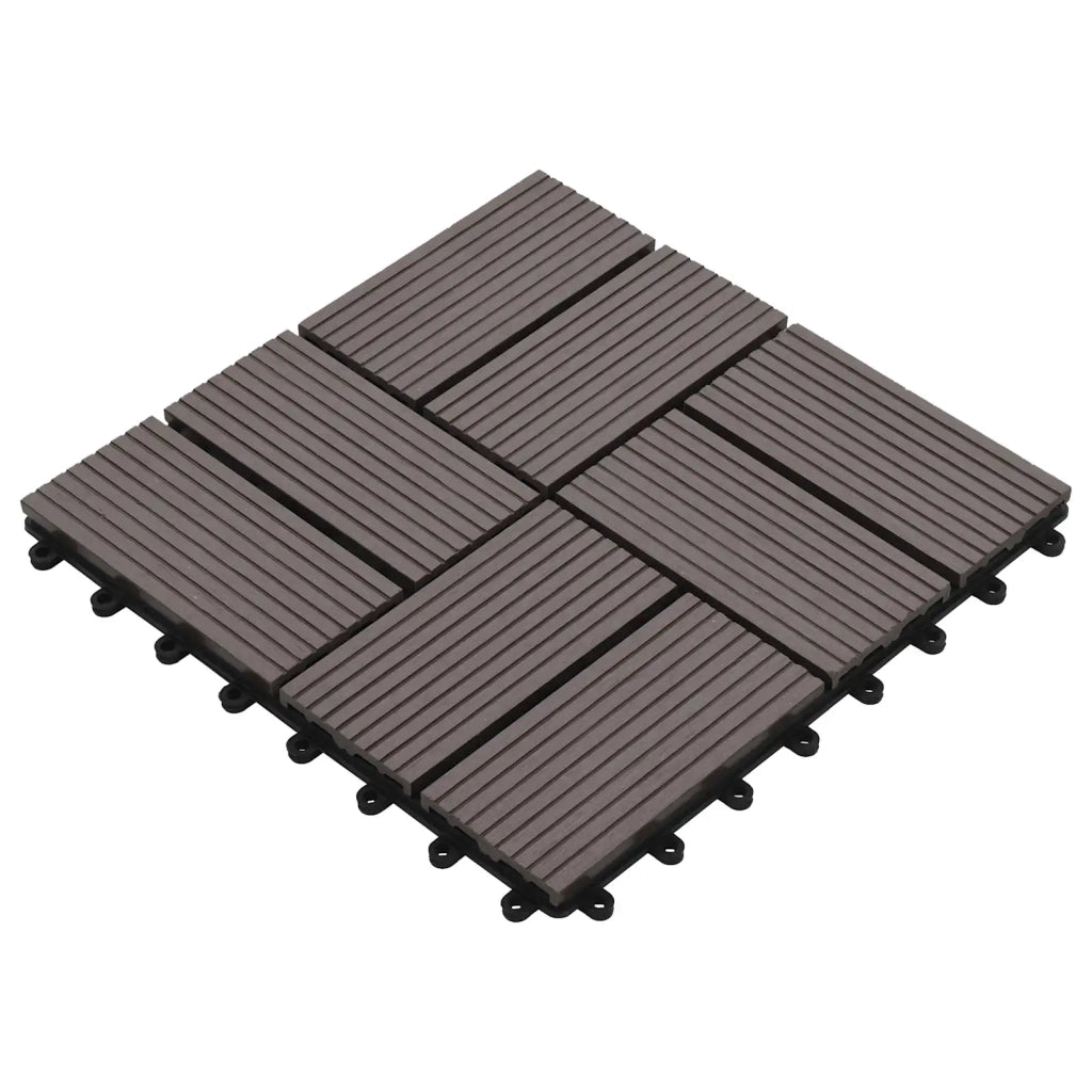 Piastrella per Decking 11 pz Marrone Scuro 30 x 30 cm WPC CFW8295020