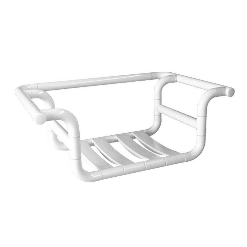 Sedile per vasca e doghe bianche