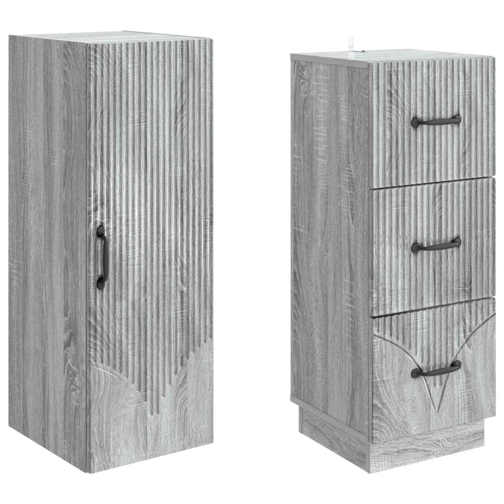 Set di armadi 2 pcs Sonoma grigio 33 x 34,5 x 87 cm