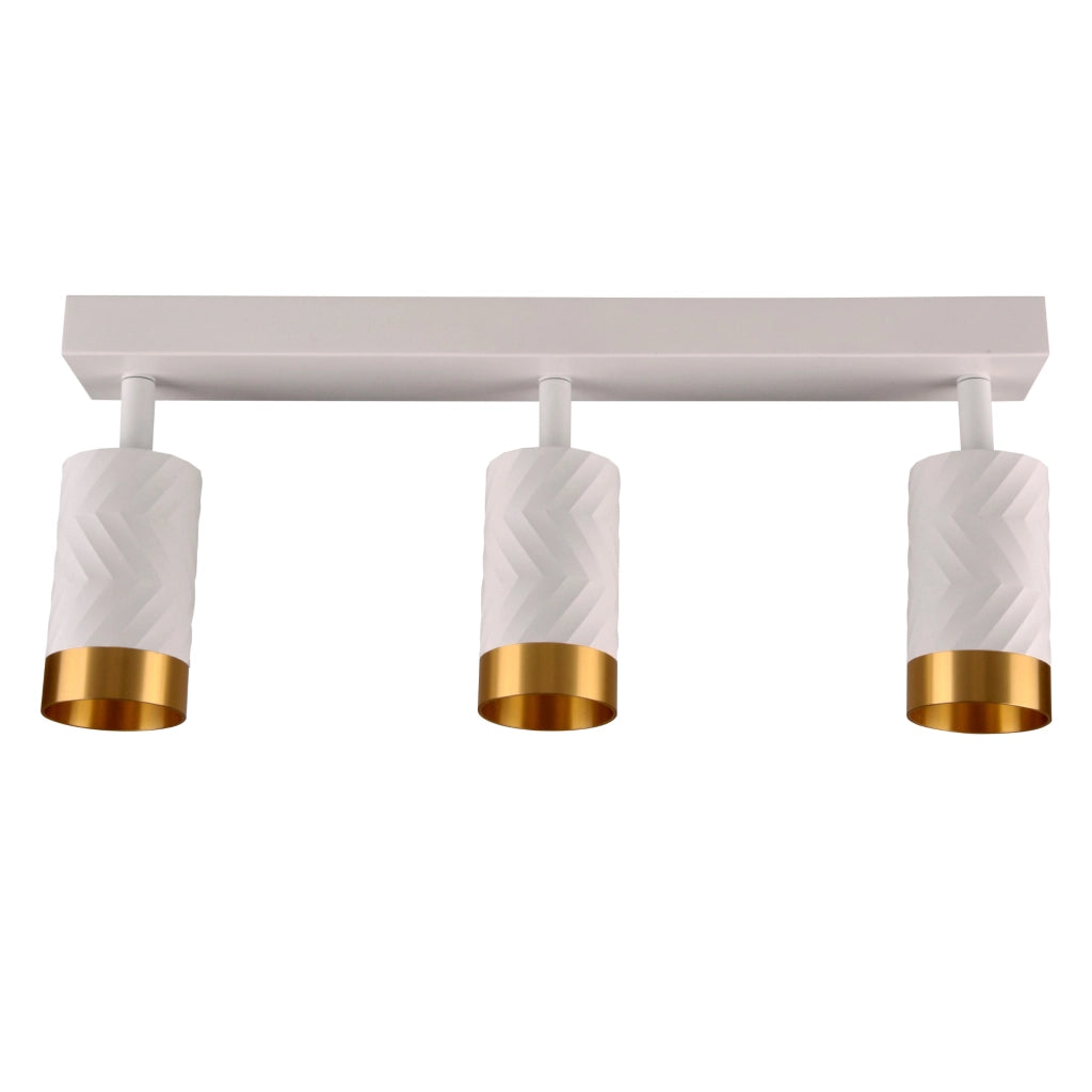 Plafoniera/Applique 3 luci bianco oro GU10 Arras Polux