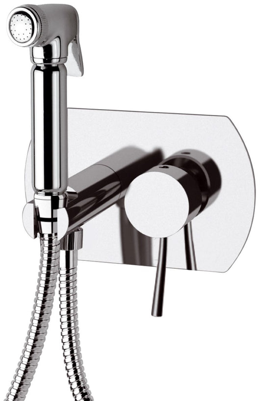 Miscelatore incasso per shut-off con doccetta shut-off, supporto doccia- presa acqua e flessibile doccia.