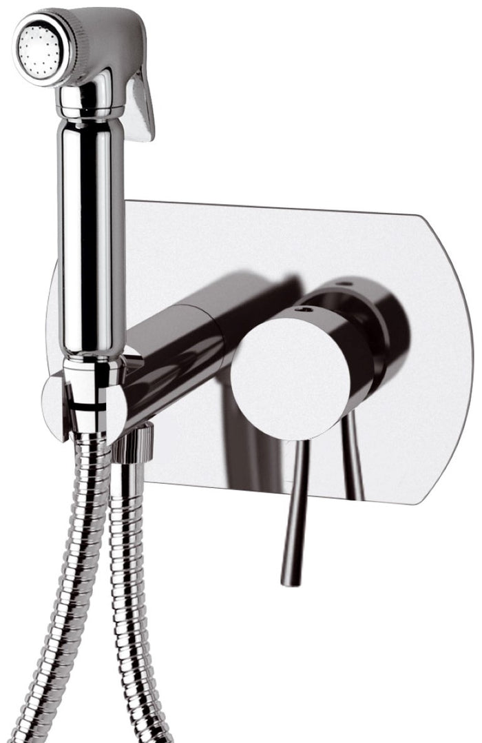 Miscelatore incasso per shut-off con doccetta shut-off, supporto doccia- presa acqua e flessibile doccia.