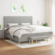 Giroletto a Molle con Materasso Grigio Chiaro 200x200cm Tessuto 3137421
