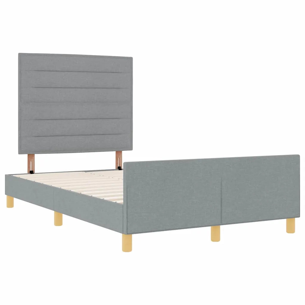 Struttura del letto-Giroletto Grigio chiaro 120 x 190 cm Tessuto 479621