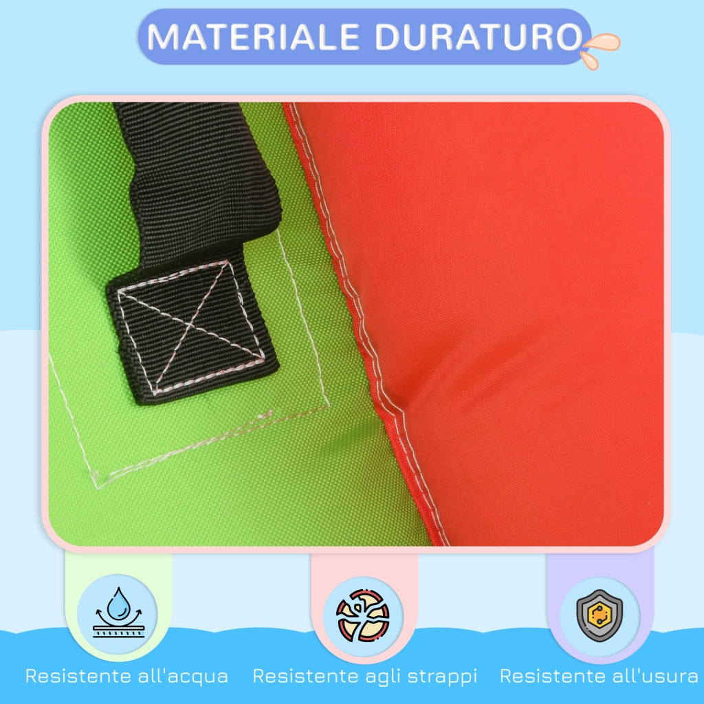 Casetta per Bambini 3-8 Anni con Scivolo, Parete, Porta e Canestro ¨C Zephmum ¨C 590x460x220 cm
