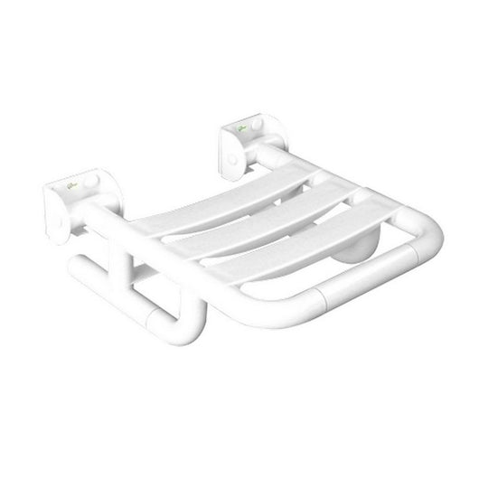 Sedile ribaltabile per doccia con doghe bianche