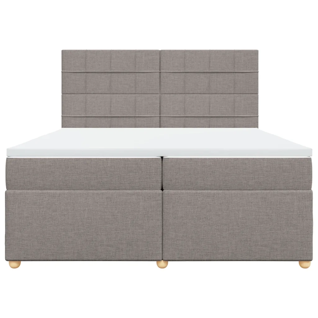 Giroletto a Molle con Materasso Tortora 200x200 cm in Tessuto 3291391