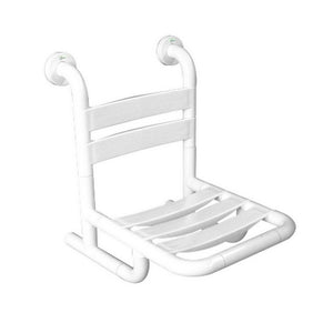 Sedile fisso per doccia con doghe bianche