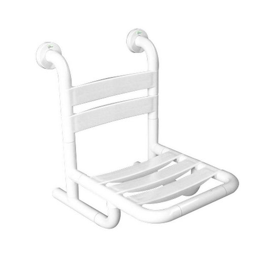 Sedile fisso per doccia con doghe bianche