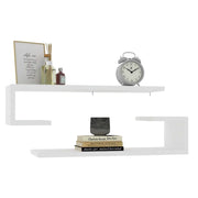 Vallarsa, Mensola 2 Ripiani, 60x20x15h cm Bianco