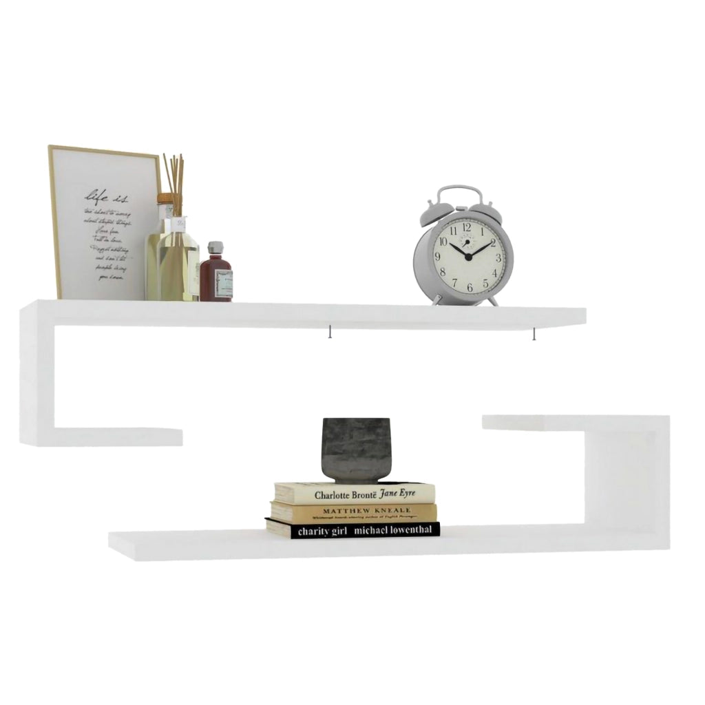 Vallarsa, Mensola 2 Ripiani, 60x20x15h cm Bianco