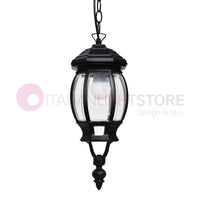 ENEA Lanterna a Sospensione in Alluminio Lampada per Esterno Classica NERO