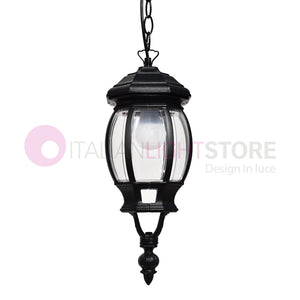 ENEA Lanterna a Sospensione in Alluminio Lampada per Esterno Classica NERO