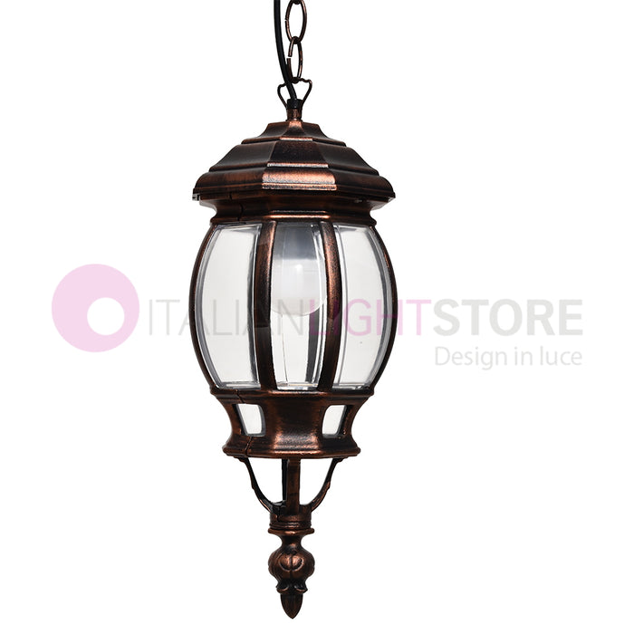 ENEA Lanterna a Sospensione in Alluminio Lampada per Esterno Classica NERO-RAME