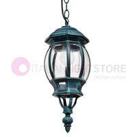 ENEA Lanterna a Sospensione in Alluminio Lampada per Esterno Classica NERO-VERDE