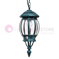 ENEA Lanterna a Sospensione in Alluminio Lampada per Esterno Classica NERO-VERDE