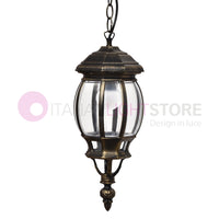 ENEA Lanterna a Sospensione in Alluminio Lampada per Esterno Classica NERO-ORO