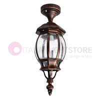 ENEA Plafoniera a Soffitto in Alluminio Lampada per Esterno Classica NERO-RAME